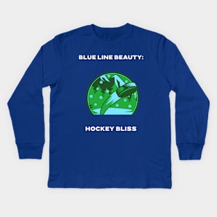 Blue Line Beauty: Hockey Bliss Hockey Kids Long Sleeve T-Shirt